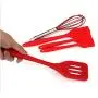 Silicone Kitchenware 5 Piece Set Baking Tools Silicone Egg Beater/Scraper,Red