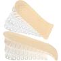 2 Pairs Heel Lift Inserts Height Increase Insole Invisible Heightening Insole Silicone 3-Layer Heel Support Insoles Height-Adjustable Shoe Pads Foot Cushion for Shoes (Beige)