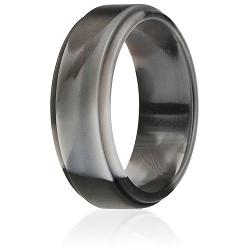 ROQ Silicone Wedding Ring for Men, 4 Packs & Singles Silicone Rubber Wedding Bands - Step Edge Sleek Design - Metallic, Black and Camo Colors