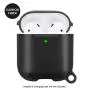 Upgrade Airpods Case Protective Cover Compatible with Airpods Wireless Charging Case 2 and 1 Cute Full Protection Skin Cover Case,Front LED Visible (Black-Carbon Fiber)