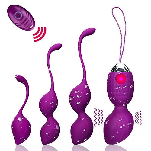 Ben-Wa Balls,Hizek 5 in 1 Ben-Wa Exercise Weighes for Tightening & Pleasure with Wireless Control Remote,Safe Silicone for Bladder Control&Pleasure