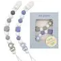 Pacifier Clip Baby Teething Toys BPA Free Silicone Beads Binky Teether Holder for Boy Girl, Boy, Soothie,Mam, Shower Gift Raccoon (Blue + Grey)