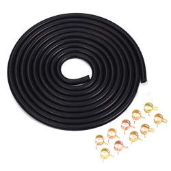 BLACKHORSE-RACING 10 Feet 1/8" (3mm) High Performance Silicone Vacuum Hose + 10 Pcs 8mm Spring Clips Fuel Hose Line Water Pipe Clamps Fasteners