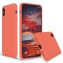 SURPHY Silicone iPhone Xs MAX Case, Slim Soft Liquid Silicone Rubber Full Body Protection Phone Case Cover with Microfiber Lining for iPhone Xs MAX Case 6.5", Nectarine