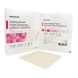 Lot of 10 McKesson Square Film Backing Tan Foam Dressing 6 X 6 Inch