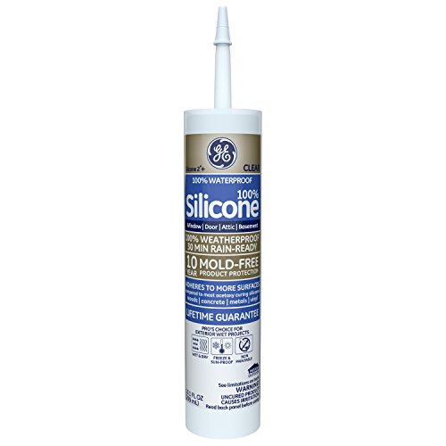 GE GE5000 Silicone 2+ Window & Door Sealant Caulk, 10.1oz, Clear