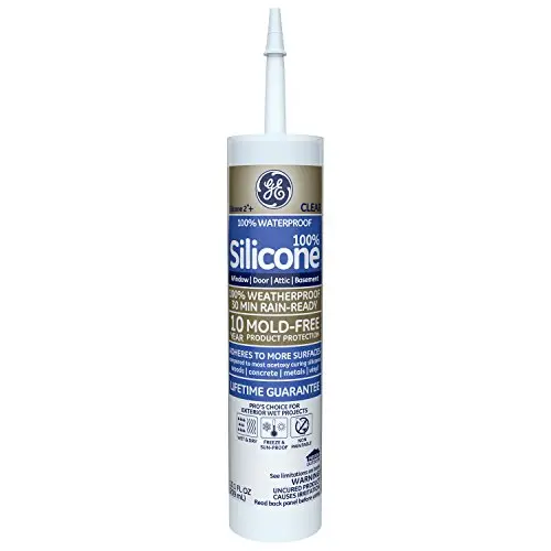GE GE5000 Silicone 2+ Window & Door Sealant Caulk, 10.1oz, Clear