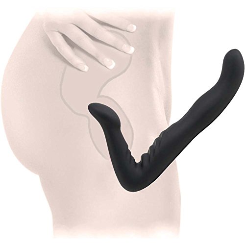 8" 100% Silicone Strapless Strap-on Dildo (Black) the Ergonomically Designed Dildo Stays in Place When the Action Heats Up, Allowing You to Enjoy Hands-free Penetration Without a Harness or Strap