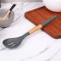 WinnerEco Silicone Kitchenware Non-Slip Kitchen Cookware with Beech Handle (Colander)