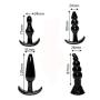 SGwen Beginner Anales Trainer Kits and 10-Speeds Pocket Vibration for Women, Silicone Comfortable Small Training Expander Black Insert Toys, 7 Pcs/Set