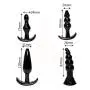 SGwen Beginner Anales Trainer Kits and 10-Speeds Pocket Vibration for Women, Silicone Comfortable Small Training Expander Black Insert Toys, 7 Pcs/Set