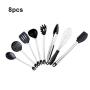 Silicone Cooking Utensils, 8pcs Nonstick Kitchenware with Stainless Steel Handle for Home Restaurant Hotel