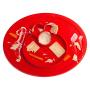 ezpz Sesame Street Elmo Mat - One-Piece Silicone placemat + Plate (Red)