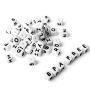 Weekjoey 104PCS Square Silicone Beads English Alphabet Bead Baby Chew 12mm Non-Toxic BPA Free 100% Food Grade Silicone Letter Beads