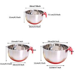 Stainless Steel Egg Bowl,Mixing Bowl with Handle for Baking Mixer Non-Slip Silicone Base Kitchenware Salad Bow Egg Beating Pan Tools Cooking (S)