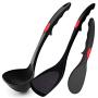 HUShjsd Silicone Kitchenware 3 Piece Set, Non-stick Cooking Spatula, Household Soup Spoon Shovel Set Kitchen High Temperature Fried Shovel Kitchen Utensils,Black, Red (Color : Black)