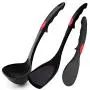 HUShjsd Silicone Kitchenware 3 Piece Set, Non-stick Cooking Spatula, Household Soup Spoon Shovel Set Kitchen High Temperature Fried Shovel Kitchen Utensils,Black, Red (Color : Black)