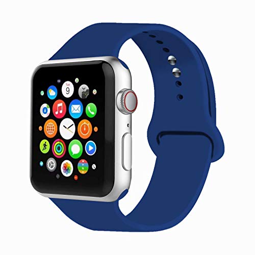 IYOU Sport Band Compatible with Watch Band 38MM 42MM 40MM 44MM, Soft Silicone Replacement Sport Strap Compatible with 2019 Watch Series 5 2018 Watch Series 4/3/2/1