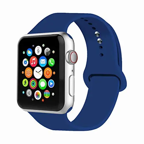 IYOU Sport Band Compatible with Watch Band 38MM 42MM 40MM 44MM, Soft Silicone Replacement Sport Strap Compatible with 2019 Watch Series 5 2018 Watch Series 4/3/2/1