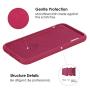 JASBON Silicone Case for iPhone X/iPhone Xs Case, Liquid Silicone Case with Free Screen Protector Gel Rubber Shockproof Cover Full Protective Case for Apple iPhone Xs/X-Rose Red