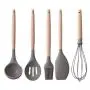 UPKOCH 5pcs Silicone Kitchenware Set Nonstick Cooking Utensils High Temperature Resistant Kitchen Tool with Wood Handle for Home