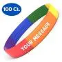 Reminderband Silicone Wristbands - 100 Pack - Personalized Customizable Rubber Bracelets - Customized for Motivation, Events, Gifts, Support, Causes, Fundraisers, Awareness - Men, Women