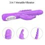 Rabbit Vibrator with 3 Strong Motors 3x7 Vibration Rotation Modes for G-Spot Clitoris Anal Triple Intense Stimulation, PALOQUETH Waterproof 360° Rotating Bunny Vibrator Clit Stimulator for Women