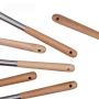 Hjyi Kitchen Cooking Wooden handle Silicone kitchenware non-stick pot high temperature cooking spoon shovel set kitchen tools (8-piece set)