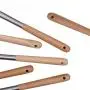 Hjyi Kitchen Cooking Wooden handle Silicone kitchenware non-stick pot high temperature cooking spoon shovel set kitchen tools (8-piece set)