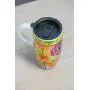 Cypress Home Ceramic Travel Mug with Gift Box, 17 ounces (Blooming Flowers)