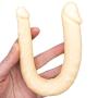 Roxy Sex Toys Double Dildo for Women 13” Small Anal & Vagina Curved Double Ended Dual Penetration G-spot Dong with Penis Head for Lesbians & Beginners