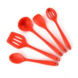 Ly-gctz Silicone kitchenware Set Kitchen Long Handle Cooking Spoon Shovel Full Home Cooking Kitchen Supplies Spatula Set