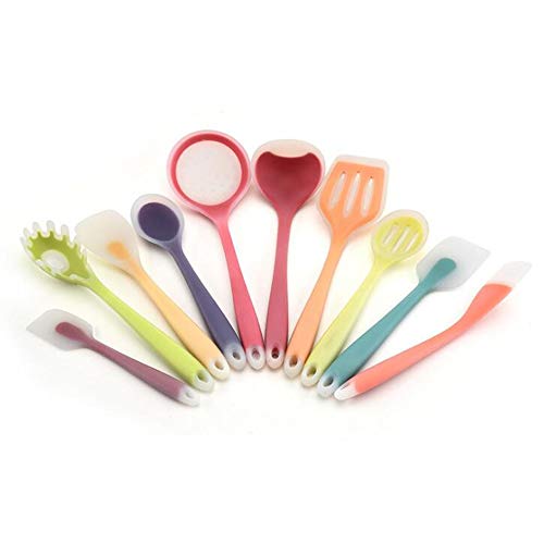 Kitchen Supplies Set of 10 Spatula Colander Household Kitchenware Set Silicone Kitchenware Tool Accessories (Color : Multi-Colored)