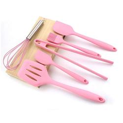 Carriemeow Silicone Kitchenware For 6 Piece Baking Kit Pink Shovel Scraper Egg Beater Creative Kitchen Utensils (Size : 6-piece)