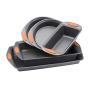 Rachael Ray Yum-o! Nonstick Bakeware 5-Piece Oven Lovin Bakeware Set, Gray with Orange Handles