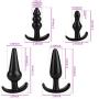 Soft Silicone Toy for Men and Women,Used for Party Club,4 Pcs,Black.