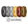 SafeRingz Metallic Silicone Wedding Ring, Made in The USA, Men or Women, Size 4-18