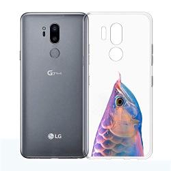 LG G7 ThinQ Case, Soft TPU Slim-Fit Flexible Ultra-Thin Clear Case, Full-Body Rugged Bumper Print Arowana Case for LG G7 ThinQ, Transparent