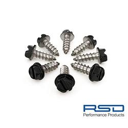 RSD Never Rust License Plate Screws for Domestic Cars & Trucks Black Stainless (Never Rust)