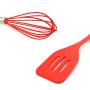 Funwill 5 Pieces Baking Tool Set Red Silicone Scraper Egg Beater Kitchen Baking Egg Tool Silicone Kitchenware Cooking