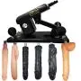 QJ Automatic Massage Tool Machine Gun with Different Attachments for Adult Silicone Couple Toys (Black)