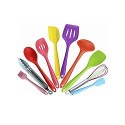 Kitchenware Utensils Set 10 Piece MlticolorPremium Silicone Heat Resistant Non-Stick Cooking Professional Tools