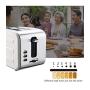 QIN.J.FANG-Kitchen Toaster 2 slice Breakfast machine,Stainless steel 4cm Extra Wide Slots,800W,Gray
