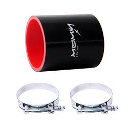 Hiwowsport Straight Silicone 4-Ply Straight Coupler Silicone Hose 76mm Length (3.5"(89mm), Black+Red)