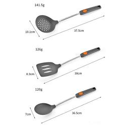 Gwjs Silicone Stainless Steel Kitchenware, Nonstick Spatula Cooking Utensils Kitchen Gadgets Kitchenware-six-piece Set 38cm(14.9inch)