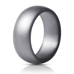 ThunderFit Silicone Rings, 7 Rings / 1 Ring Wedding Bands for Men - 8.7 mm Wide - 2.5mm Thick