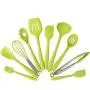 LHWXSXL Kitchen Gadgets, Silicone Kitchenware Set of 10, Nonstick Kitchen Tools Baking Cookware, Black Blue Green Red