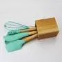 Hjyi Silicone Kitchen Wooden Handle Silicone Kitchenware 6 pieces set anti-ironing high-temperature household kitchen gadget kitchenware six sets spoon shovel scraper