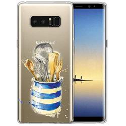 Samsung Galaxy Note 8 Case, Soft TPU Slim-Fit Flexible Ultra-Thin Clear Case, Full-Body Rugged Bumper Print Kitchenware Case for Samsung Galaxy Note 8, Transparent
