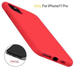 Miracase Liquid Silicone Case Compatible with iPhone 11 Pro 5.8 inch(2019), Gel Rubber Full Body Protection Shockproof Cover Case Drop Protection Case（Red）